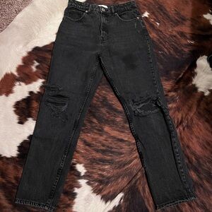 Zara Black Distressed Skinny Jeans